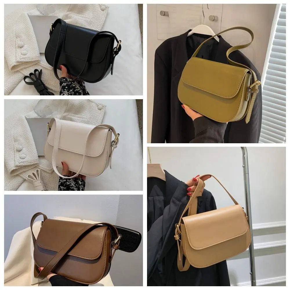 

Square Flap Crossbody Shoulder Bag Leather Korean Style PU Shoulder Bag Solid Color Coin Purse Women Crossbody Bag Ladies