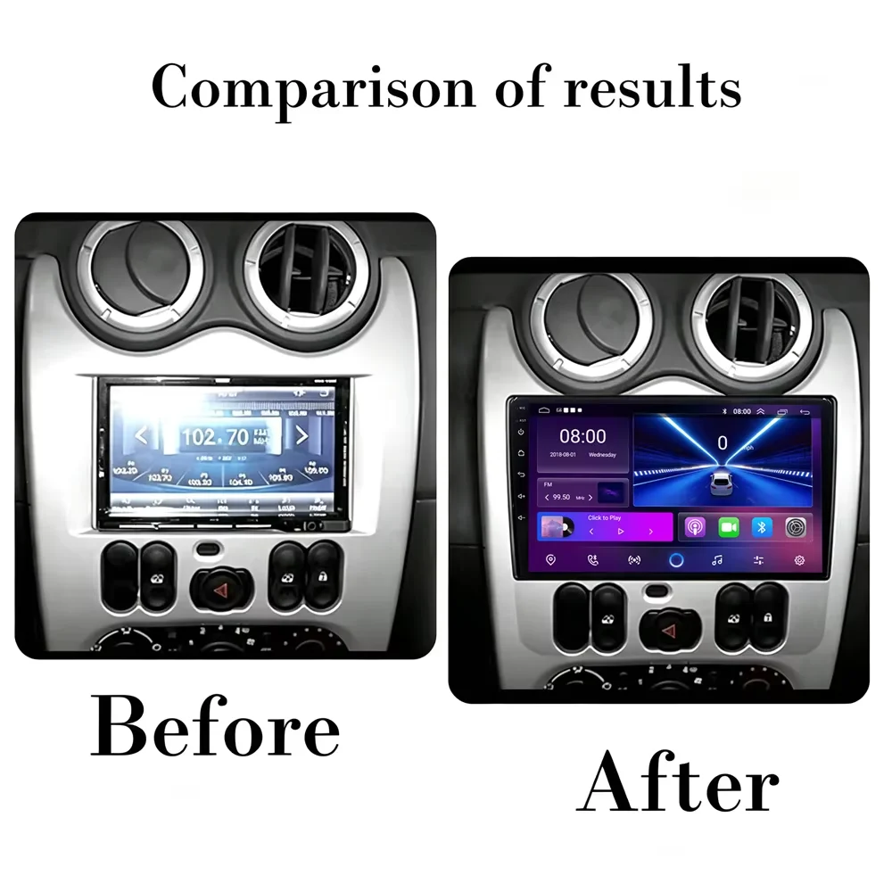 Android 16 Car Radio For Renault Logan 1 Sandero 2009 - 2015 For Dacia Duster 2010 - 2017 Car Multimedia Wireless Carplay DVD BT
