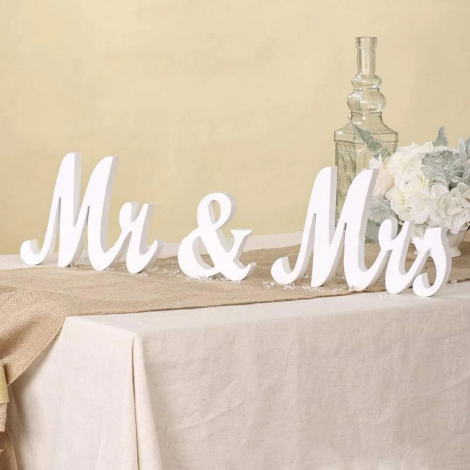 Buchstaben Deko Weiß | MR & MRS Tischdeko für Hochzeit & Standesamt