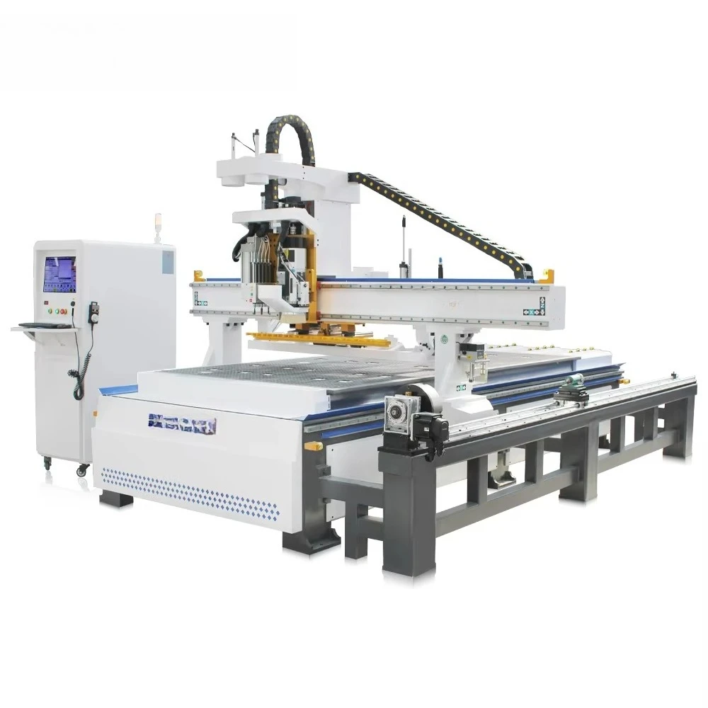 High Accuracy ATC 1325 with Rotary Axis CNC Router CNC Machine for MDF Cutting With Vacuum Table Axyz CNC Router for Sale
