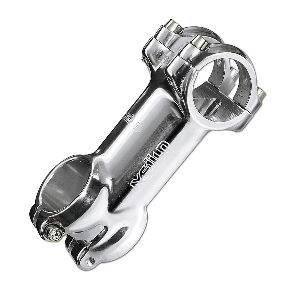 Wholesale Bicycle Stem Aluminum Alloy Silver Polished Stem 31.8*60/80mm Stem 28.6mm Equipped Mountain Bike Stem