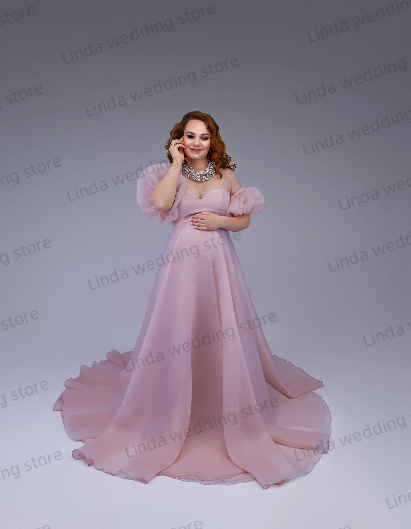 Simple Maternity Dress for Photography Sweetheart Sleeveless Prom Dress Pregnant Photo Shoot Dresses Women Baby Shower