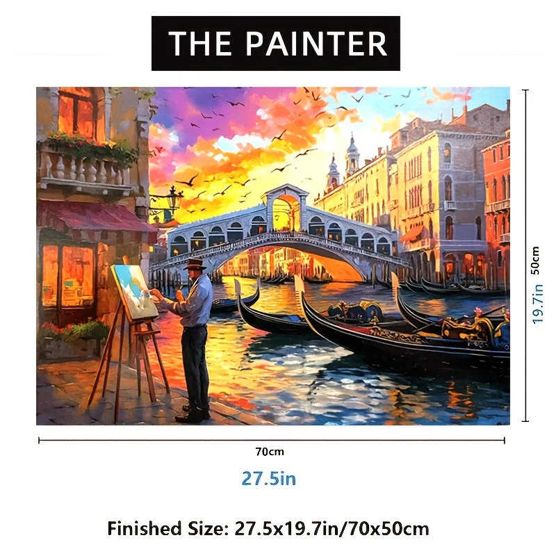Puzzle de peinture d'artiste de venise, 1000 pièces, 27x20 pouces (70x50cm), Puzzle d'art Premium pour adultes, cadeau relaxant
