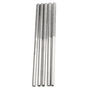 5x3mm broca diamante revestido moedor cabeças haste cilíndrica cabeça plana alongada rebarbas conjunto polimento para dremel ferramenta rotativa