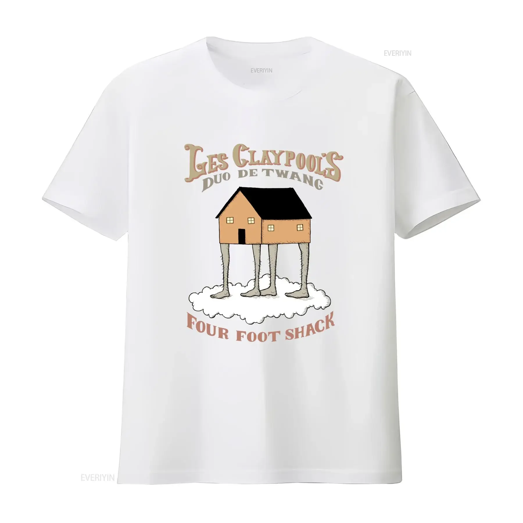 Les Claypool's Duo De Twang Four Foot Shack T shirt Country Primus Brown L2LM vintage Washed Slightly graphic Stretched
