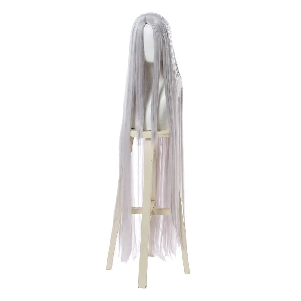 Miruko Cosplay Wigs 100cm Long Straight White Gray Synthetic Hair