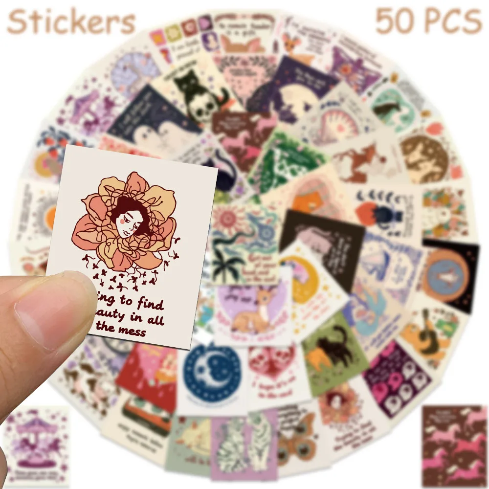 50 Stück seltsame Encouragem-Aufkleber für Laptop, Sammelalbum, Gepäck, Gitarre, Helm, DIY, Graffiti-Aufkleber, kreative Geschenke – Detail 4