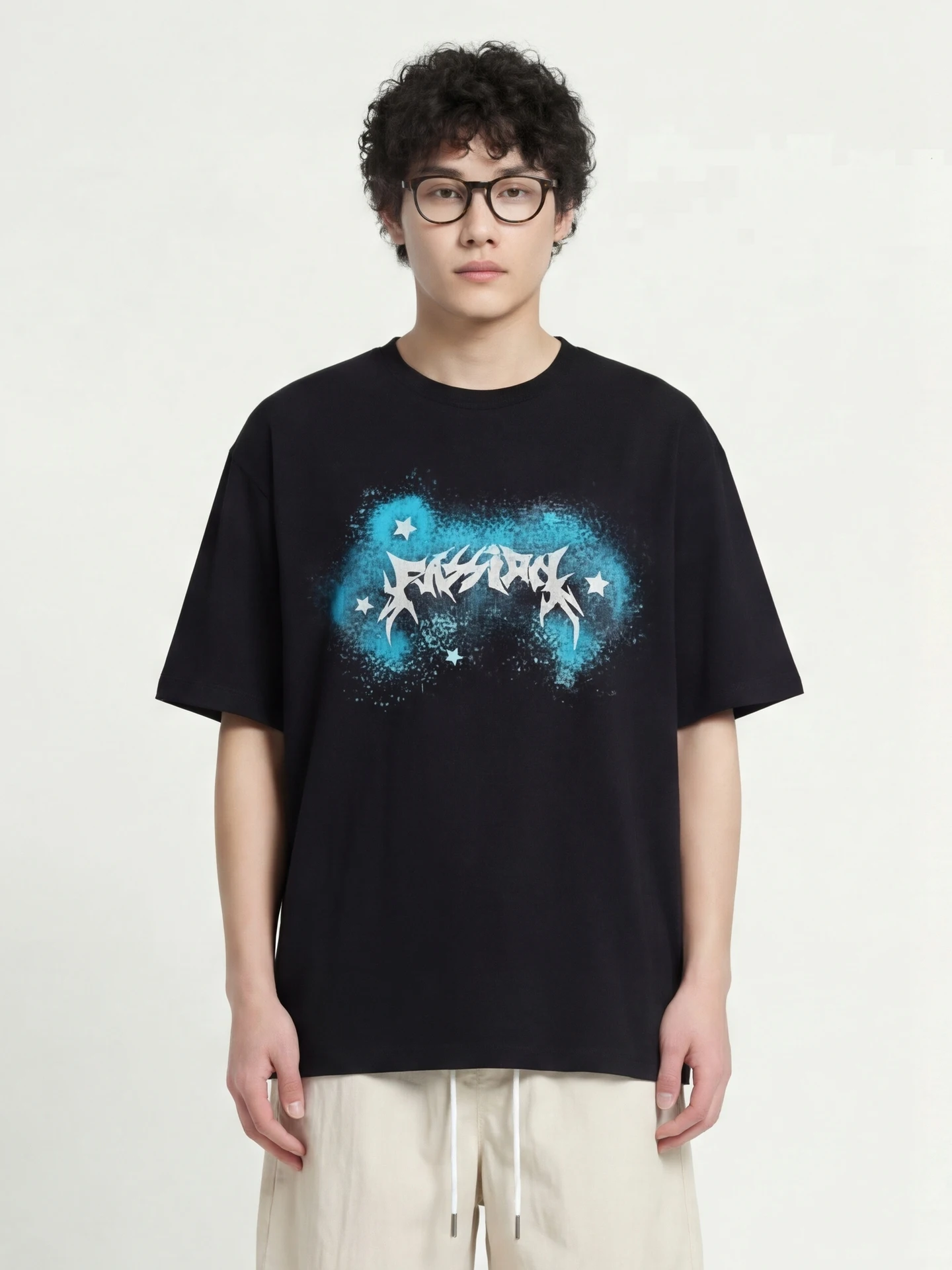 

from Blue And White Splattering Stars ort Sve round Ne Men's Ethnic Clothing Summer New Arrival Faion ow