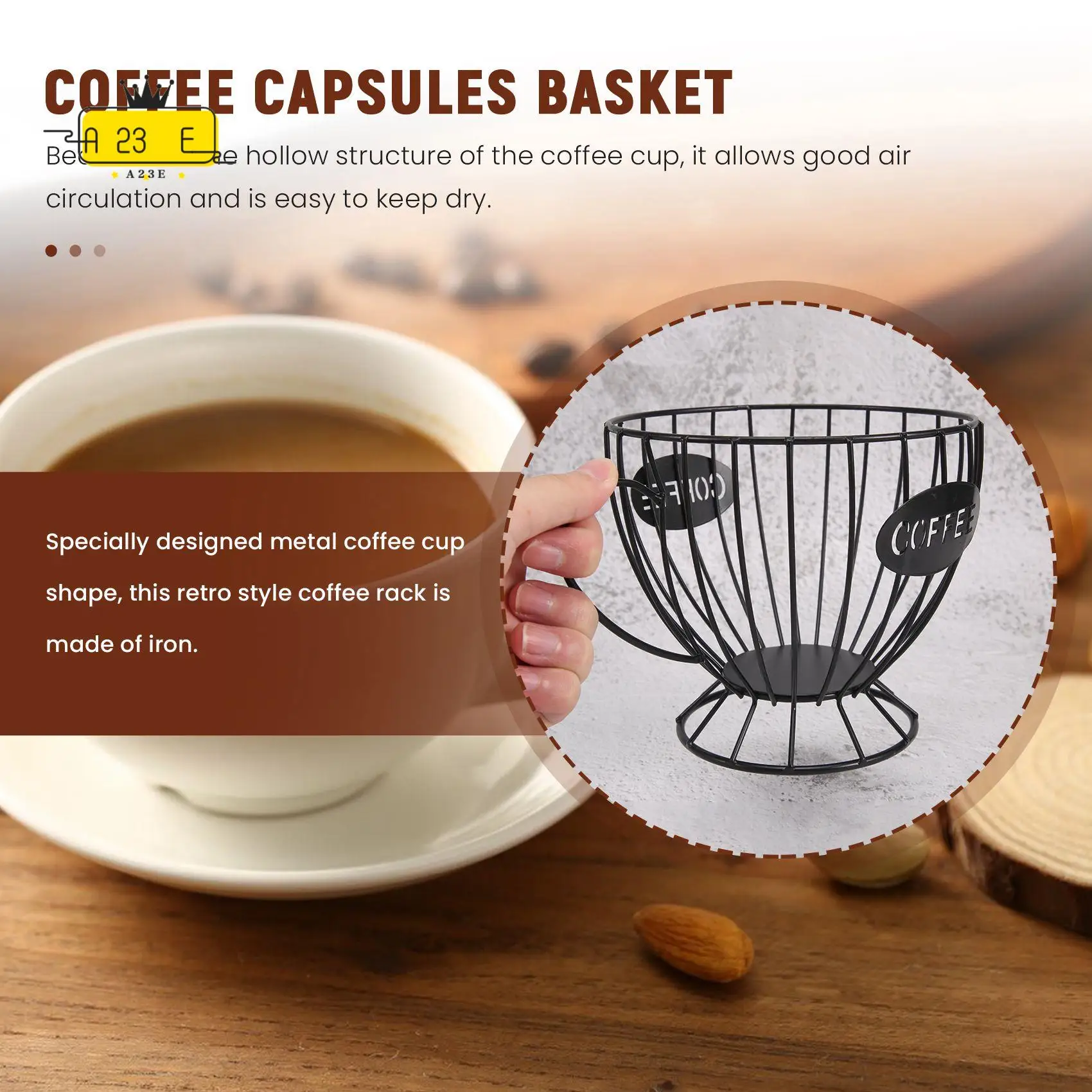 

A23E-Coffee Capsule Storage Coffee Cup Basket Coffee Pod Coffee Pod Holder