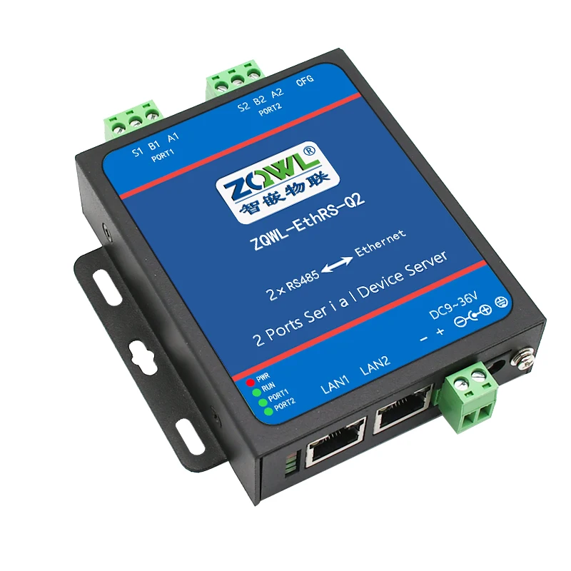 2 Serial Server/2 RS485 to Ethernet/Dual Network ** Switch/ModBus Gateway