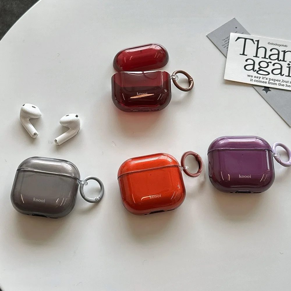 Simple Style Purple Tpu Clear Imd Bluetooth Earphone Case For AirPods Pro 3 2 Silicone Protective Cover For AirPods 4 3 1 or 2 - view 2