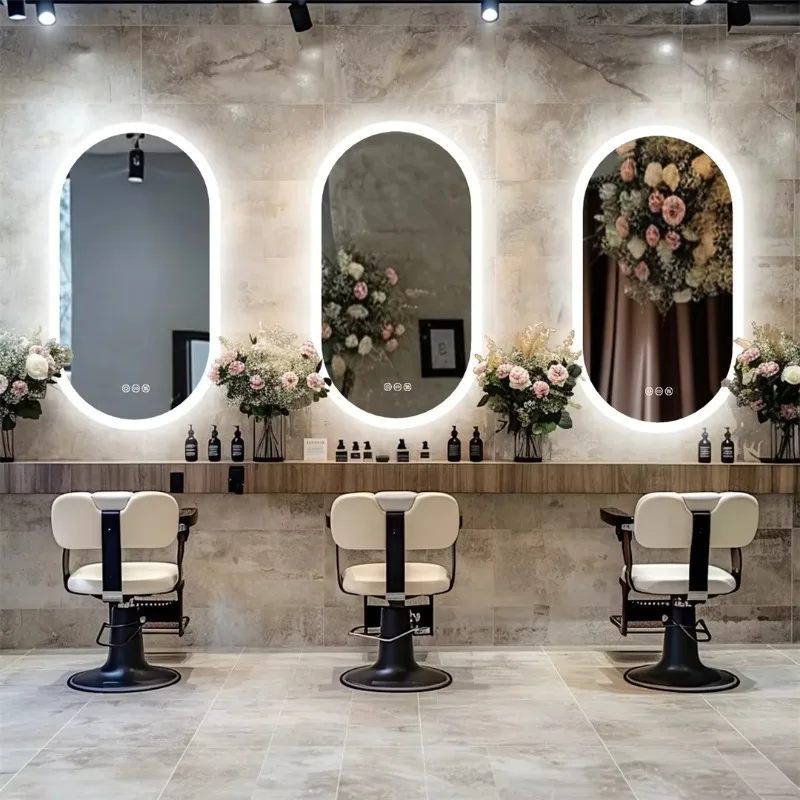 E-26 Backlit Lighted Bathroom Mirror LED Bedroom Vanity Mirror Salon Mirror With Touch Sensor Dimming Defog