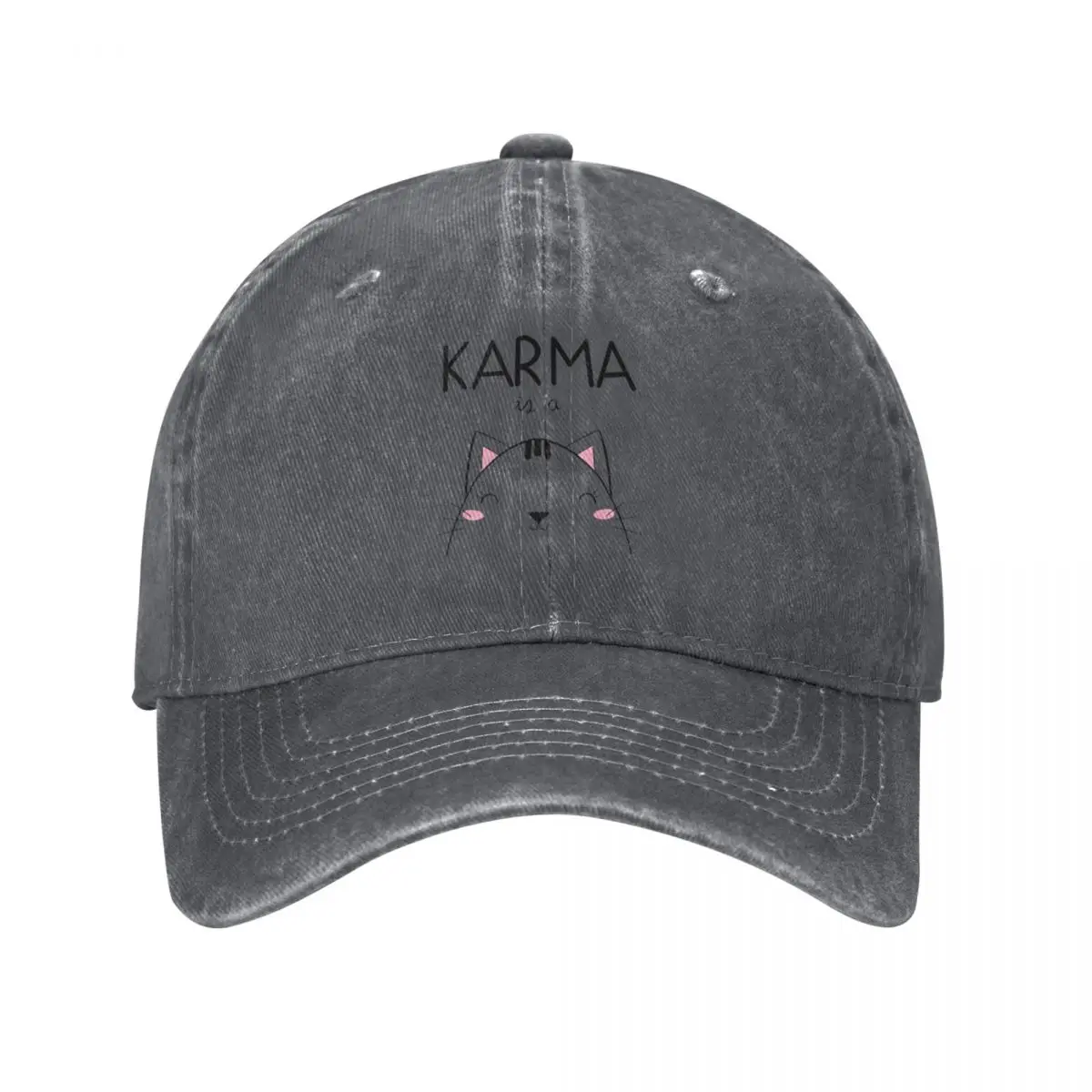 Karma is a cat Baseball Cap Beach Outing Sun Hat For Children Hats Woman Men's