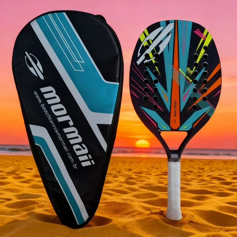 

Mormaii Beach Tennis Racket Full Carbon Fiber Construction Professional Grade Sand Defense Design Lightweight Powerful for Adult