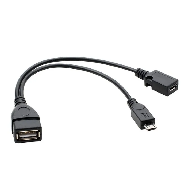 2 In 1 OTG Micro USB Host Power Y Splitter USB Adapter To Micro 5 Pin Male Female Cable For Fire Tv 3 Or 2nd Gen Fire Stick