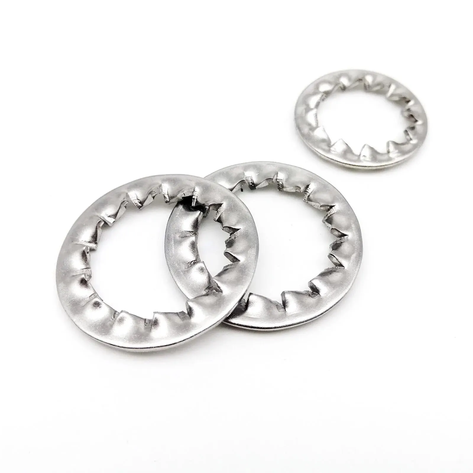 500pcs External Internal Toothed Serrated Lock Washer Gasket Mix M3 M4 M5 M6 M8 Assortment Kit Set Box 304 A2-70 Stainless Steel