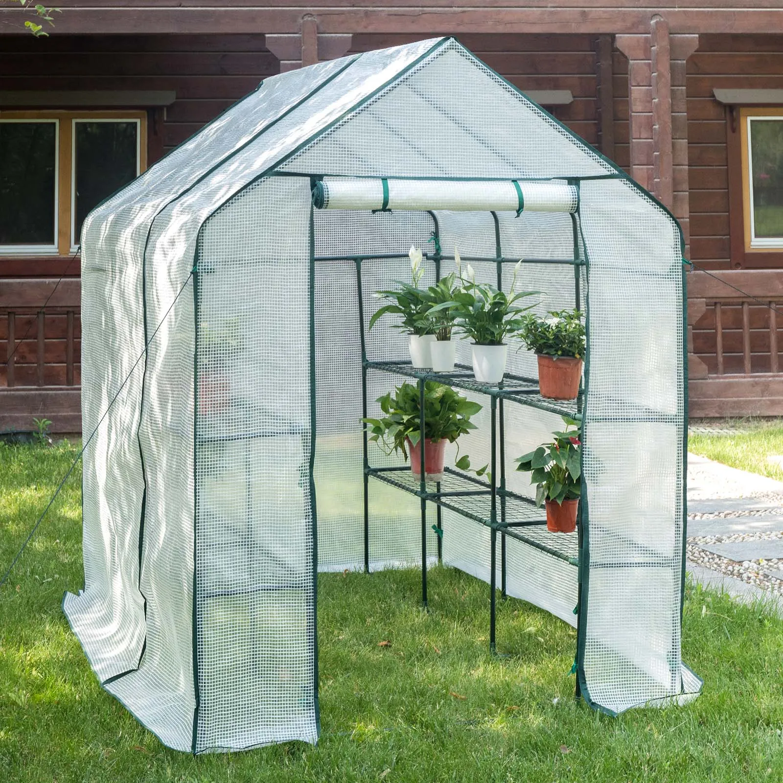 WOLTU Warmfolie-Gewächshaus für Tomaten und Garten mit Etagen, wasserdichtes Pflanzenzelt für Blumen- und Gemüseanbau, Haushaltsgartenhaus