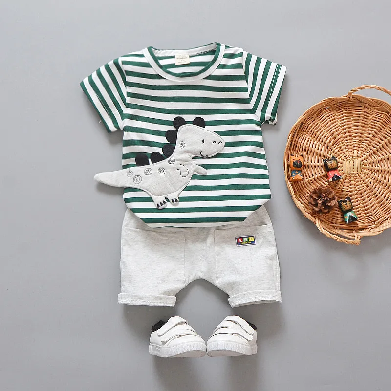 New Summer Baby Boys Girls Clothes Suit Children Cartoon Casual T-Shirt Shorts 2Pcs/Sets Toddler Cotton Costume Kids Tracksuits