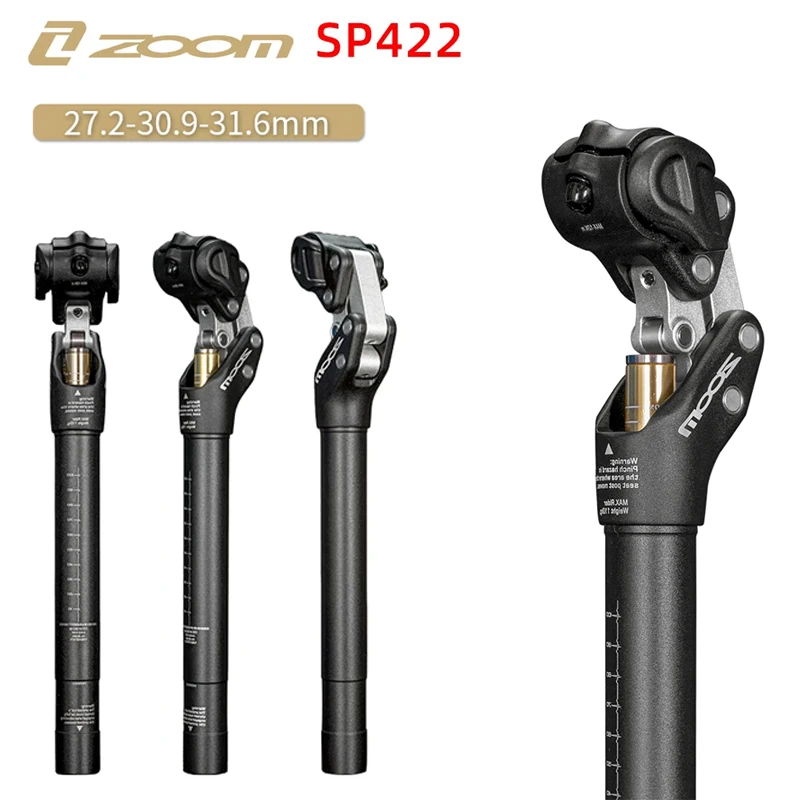 

ZOOM Mtb Suspension Bicycle Seat Column Four link Shock Absorbing XC Road Bicycle Seat Tube 27.2mm/30.9mm/31.6mmx350mm