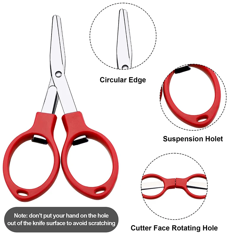 60Pcs Stainless Steel Scissors Anti-Rust Folding Scissors Glasses-Shaped Mini Shear for Home and Travel Use