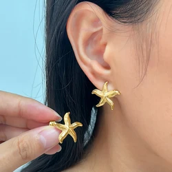 Distinctive Stainless Steel 2 Styles Starfish Earrings Waterproof 18K PVD Plated Party Gift Waterproof Fashion Ear Jewelry