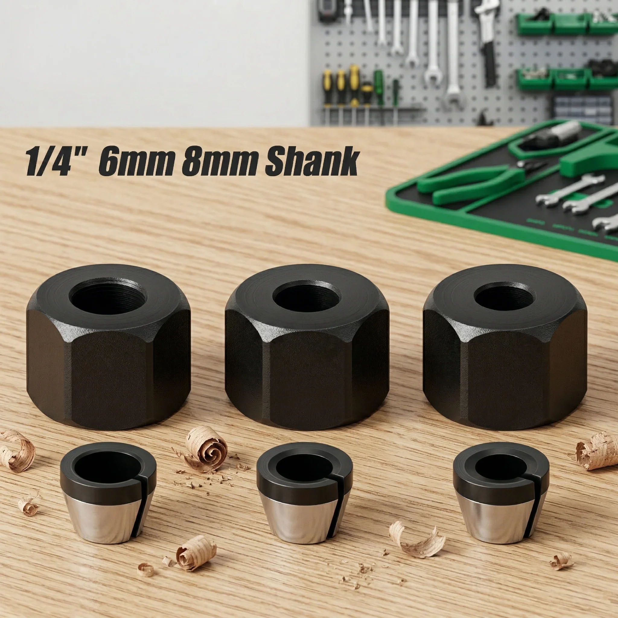 

Набор цанговых патронов 6 мм / 6,35 мм / 8 мм | Адаптер для фрезерных насадок с гайкой для гравировки, обрезки и фрезерования, аксессуары для электрических фрезеров
