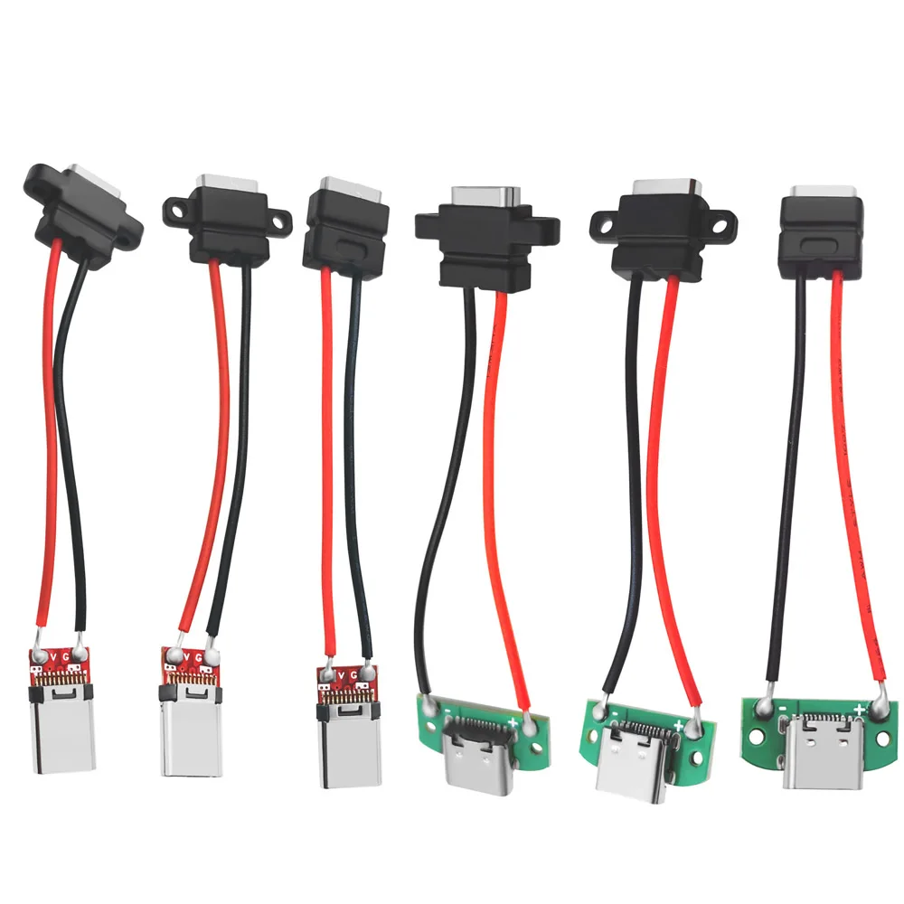 Micro 5V 2A USB Type-C 2Pin Horizontal / Vertical 2P Simple Soldered Male Plug-in Board Quick Charging USB-C Connector