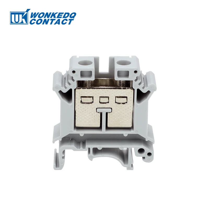 5Pcs UK-25 Screw Din Rail Terminal Block, 25mm² Cable Plug Feed-through Connection, Strip Wire Electrical Connector UK25