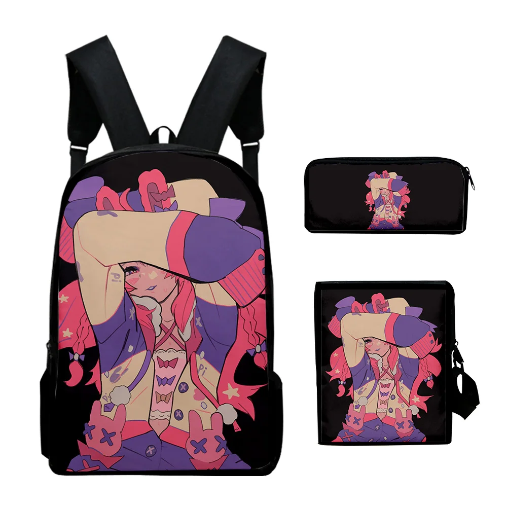 

Creative VTuber Pipkin Pippa 3D Print 3pcs/Set pupil School Bags Laptop Daypack Backpack Inclined shoulder bag Pencil Case