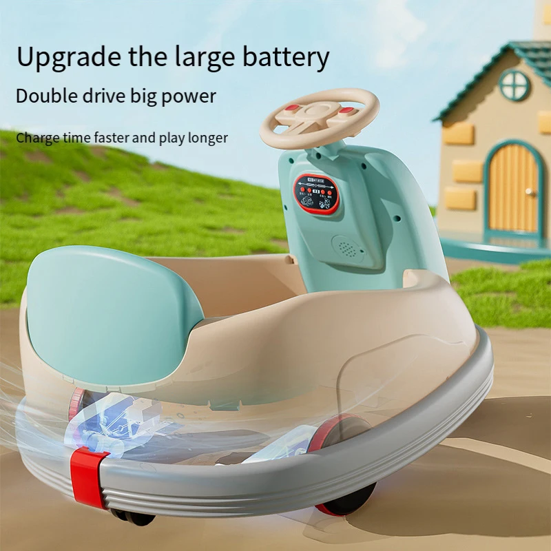 Coche parachoques eléctrico para niños, coche de transferencia de Kart giratorio de derrape, Control remoto, juguete para interiores y exteriores, coche RC para niños, niñas, bebé, puede sentarse