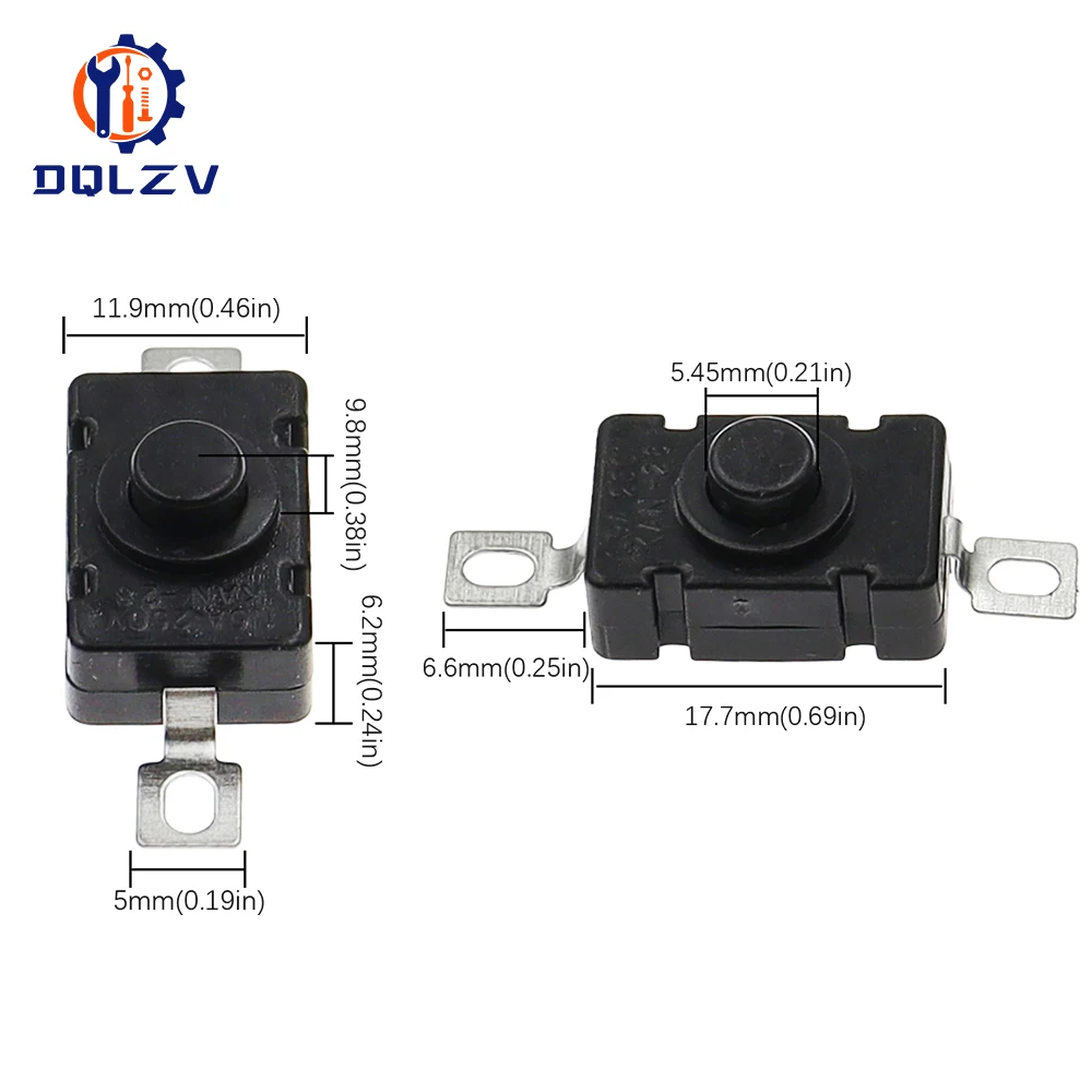 KAN-28 1.5A250V Flashlight Switches Self Locking SMD Type 18X12MM Push Button Switches 1812-28A