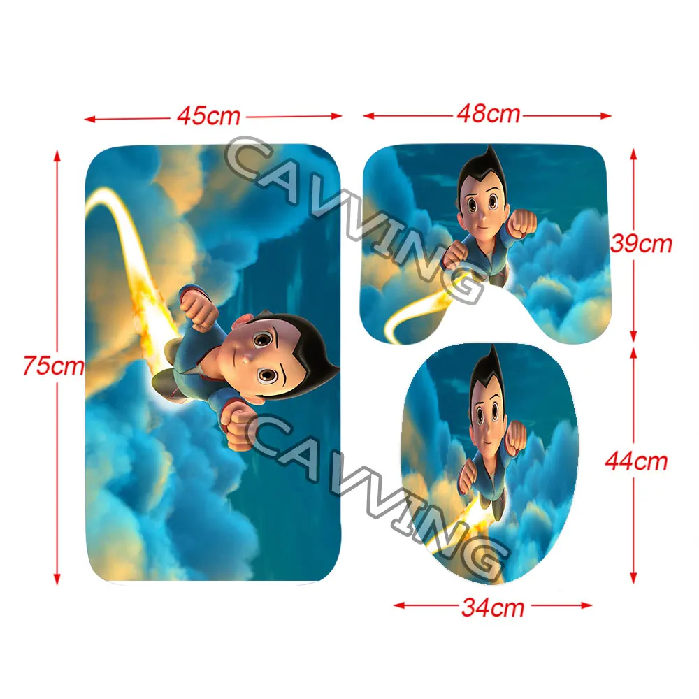 Astro Boy  3D Shower Curtains Waterproof Bathroom Curtain Anti-slip Bath Mat Set Toilet Rugs Carpet  Home Decor   H01