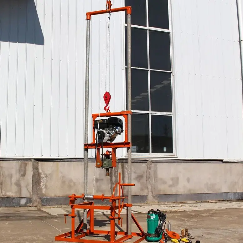 

Customized Light Petrol Water Well Drilling Rig 80m Depth Micro Portable Design Hot Sale Model