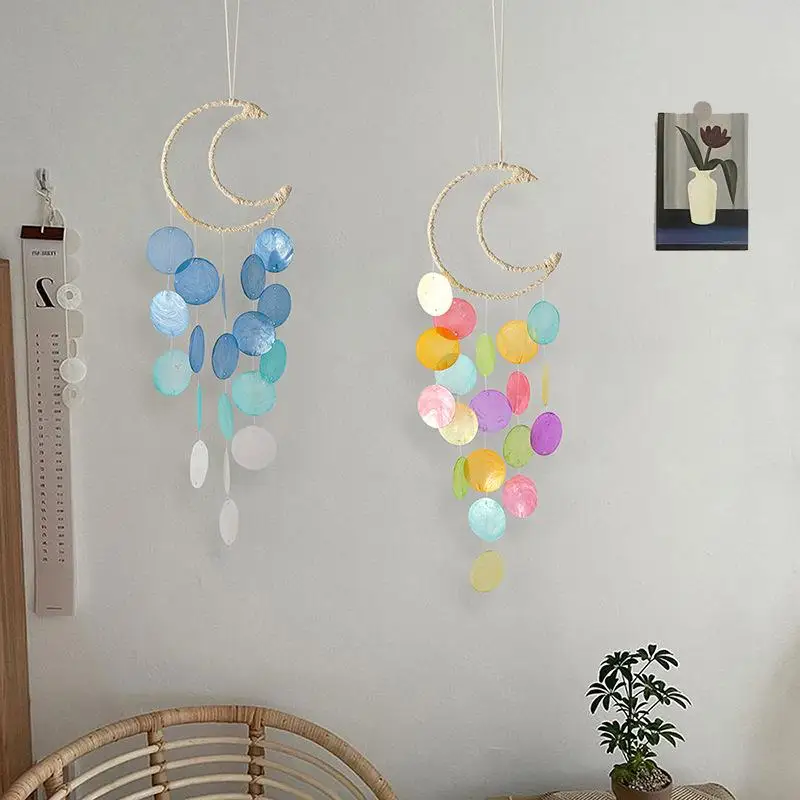 Shell Wind Chimes Bohemian Dream Catcher Kids Room Nursery Bedroom Balcony Hanging Decoration Gifts Home Decor Coastal Style