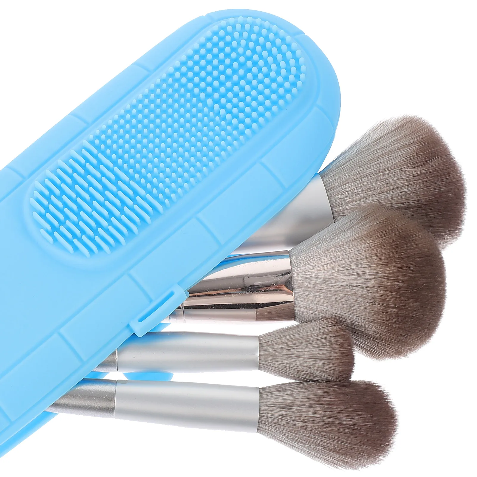 حامل تخزين فرش المكياج، حاوية سيليكون، منظم فرش محمول، حقيبة أدوات مكياج للسفر، سعة كبيرة