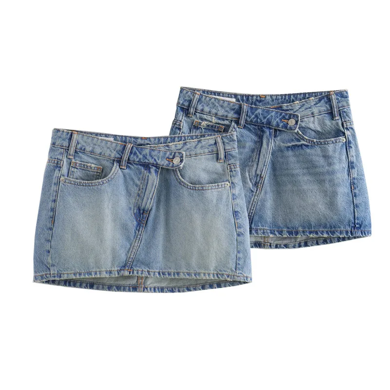 2024 New Spring and Summer Women's Mini Skirts Fashion Women Denim Skirts Casual Chic High Street Ladies Skirt