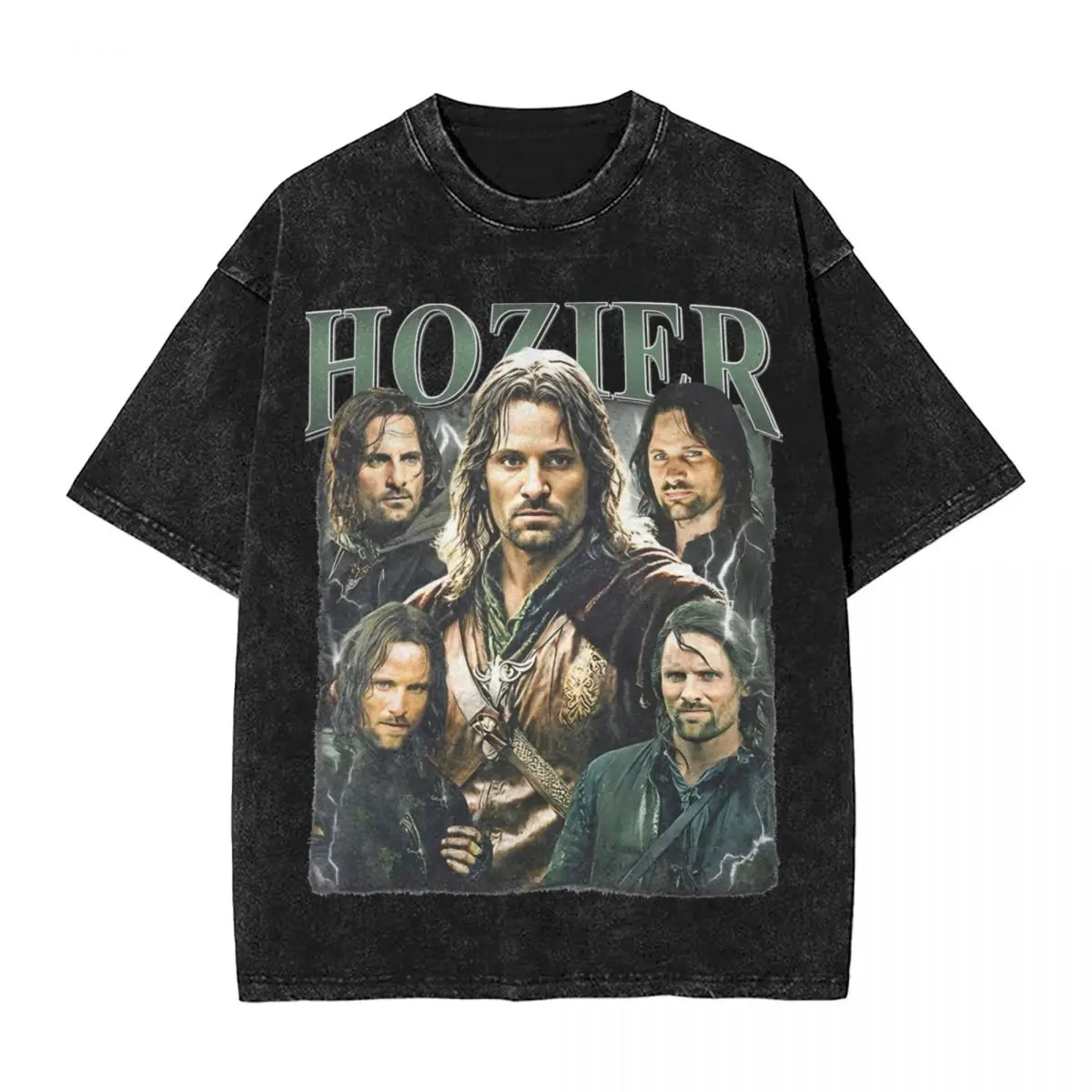 Hozier Funny Meme Aragorn Washed T Shirts Streetwear Hip Hop Vintage T-Shirts Tees Men Women Cotton Oversize Printed