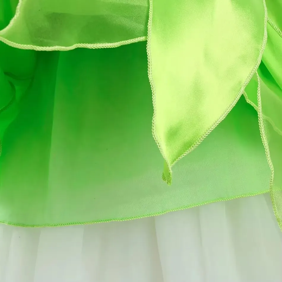 Girls Fairy Costume Dress Halloween Costumes Green Fancy Summer Dresses Princess Cosplay Carnival Party 3 4 5 6 7 8 Years image 5