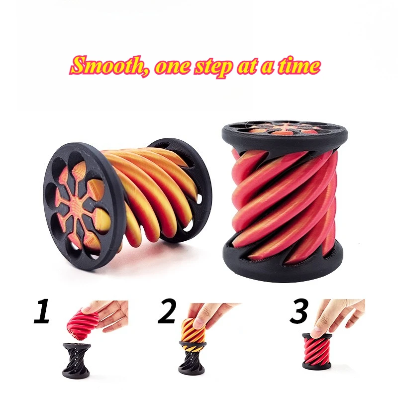 

3/2/1 шт., спиральные игрушки с 3D принтом, декомпрессионные вращающиеся трехмерные конструкции, двухцветная игрушка для снятия стресса на кончиках пальцев