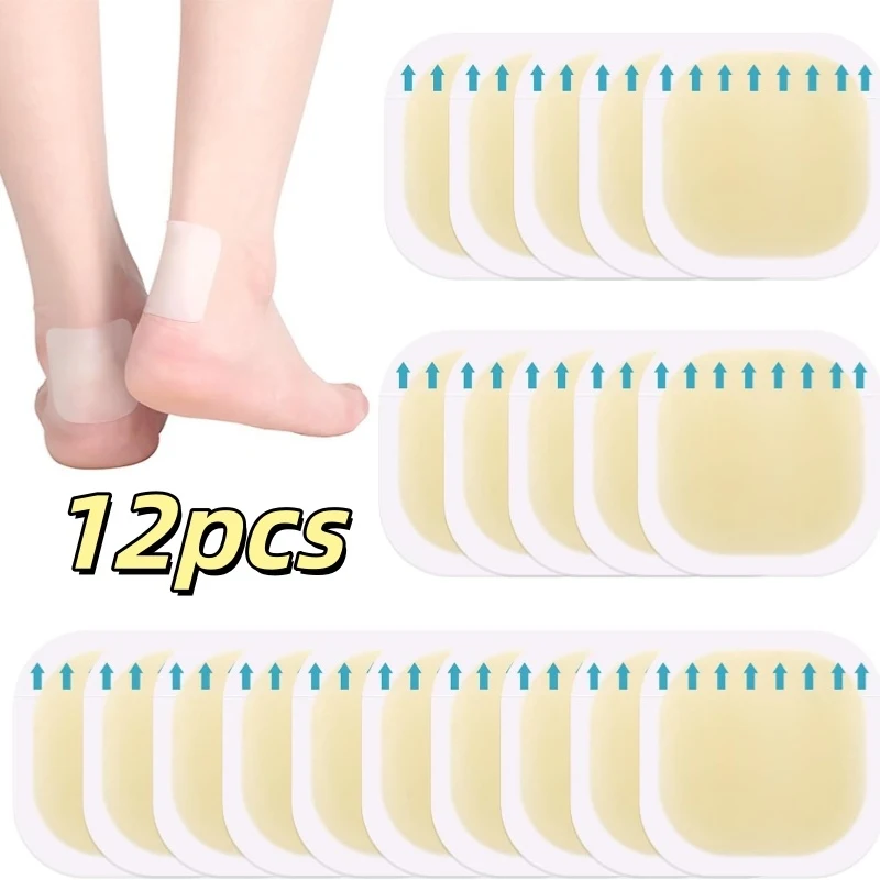 

12 pcs Hydrocolloid Heel Pads | Self-adhesive tape for heel area, outdoor camping foot care products.