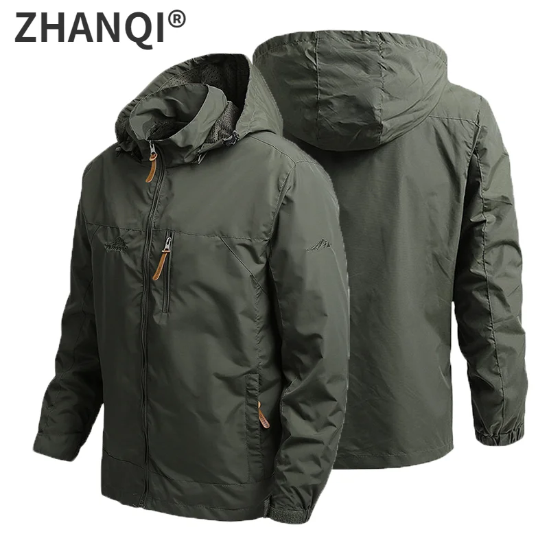 

5XL Men's Outdoor Waterproof Jacket Camping Climbing Hunting Fishing Riding Off-Road Daily Commute Cargo Multi-Pocket Jacket