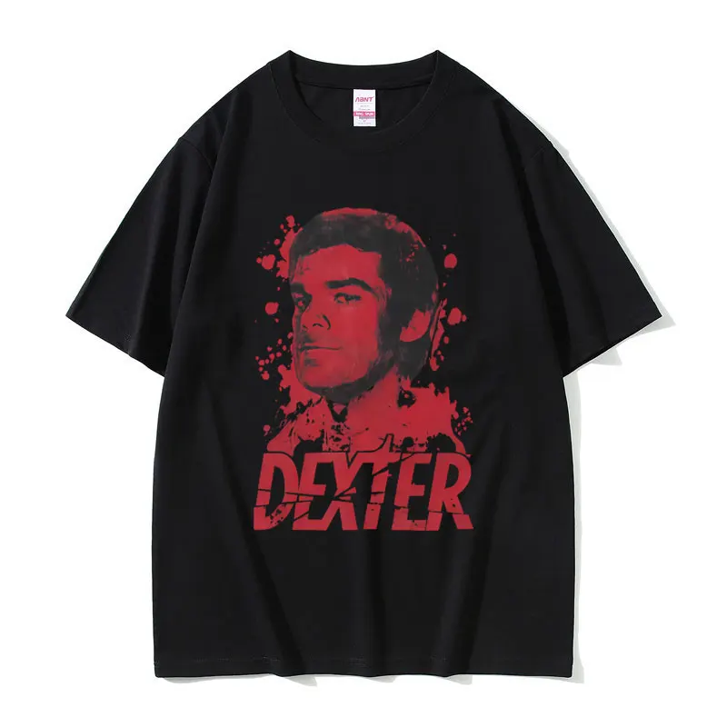 

TV Play Dexter Morgan Face Graphic T-shirt Men Women 90s Classic Vintage T Shirt Male Casual Cotton Oversized T-shirt Streetwear