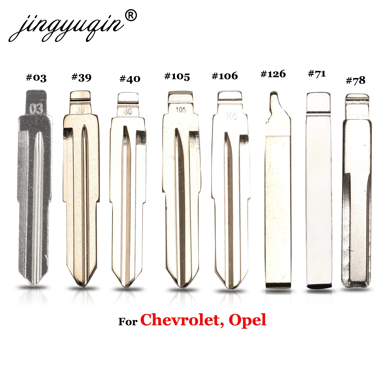 Jingyuqin Chiave per auto ribaltabile Lama n. 03 # 39 40 105 106 71 # HU100 per Chevrolet Cruze SPrak Aveo Camaro Equinox Opel HU43 KD KEYDIY