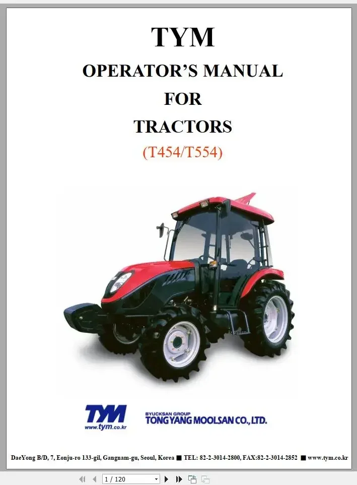 AutoEPC TYM Tractor 5.46 GB PDF NA Operator Manual Parts Catalog Update 2024