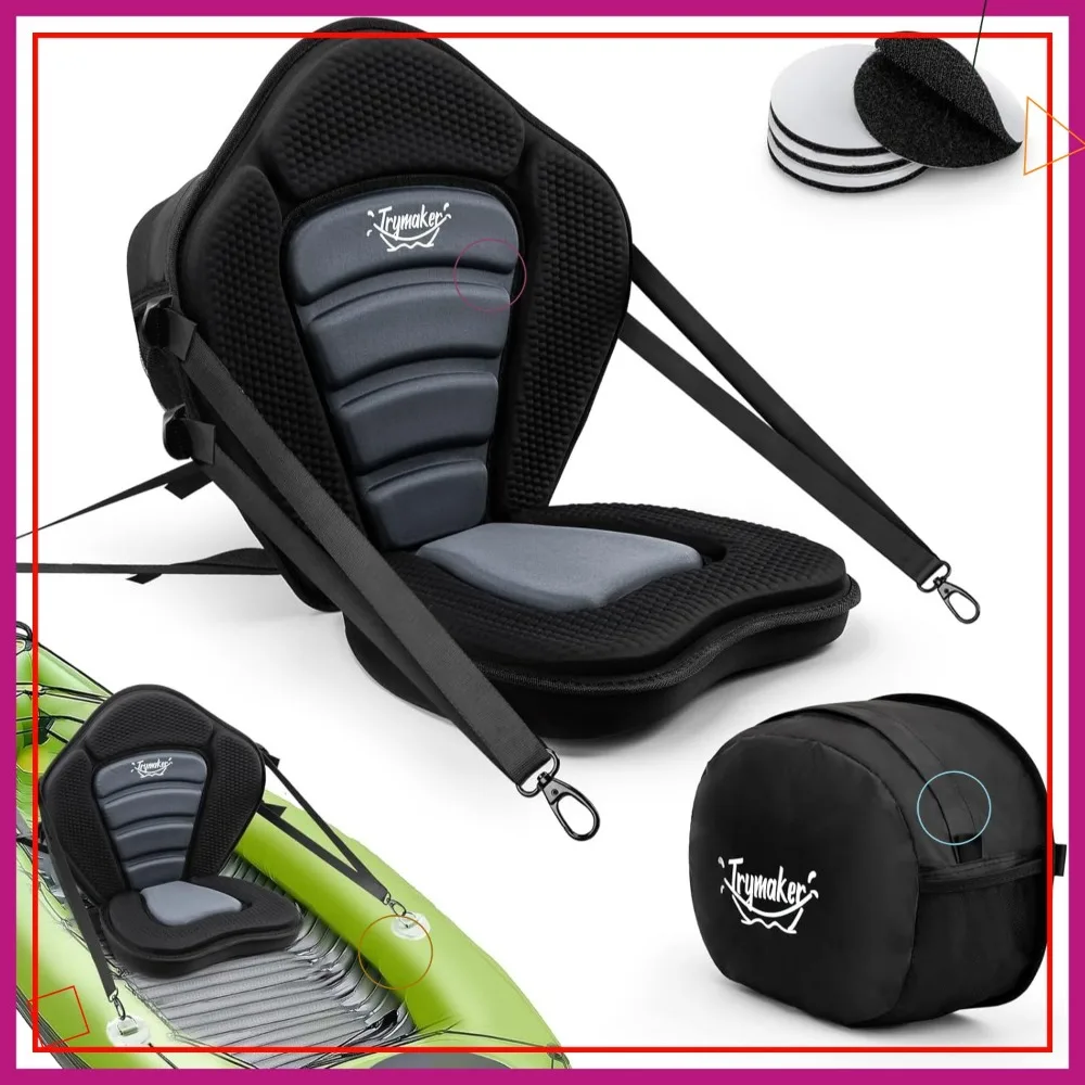 Asiento universal para kayak con respaldo para tablas de remo hinchables y sentimedias, cómodo y duradero