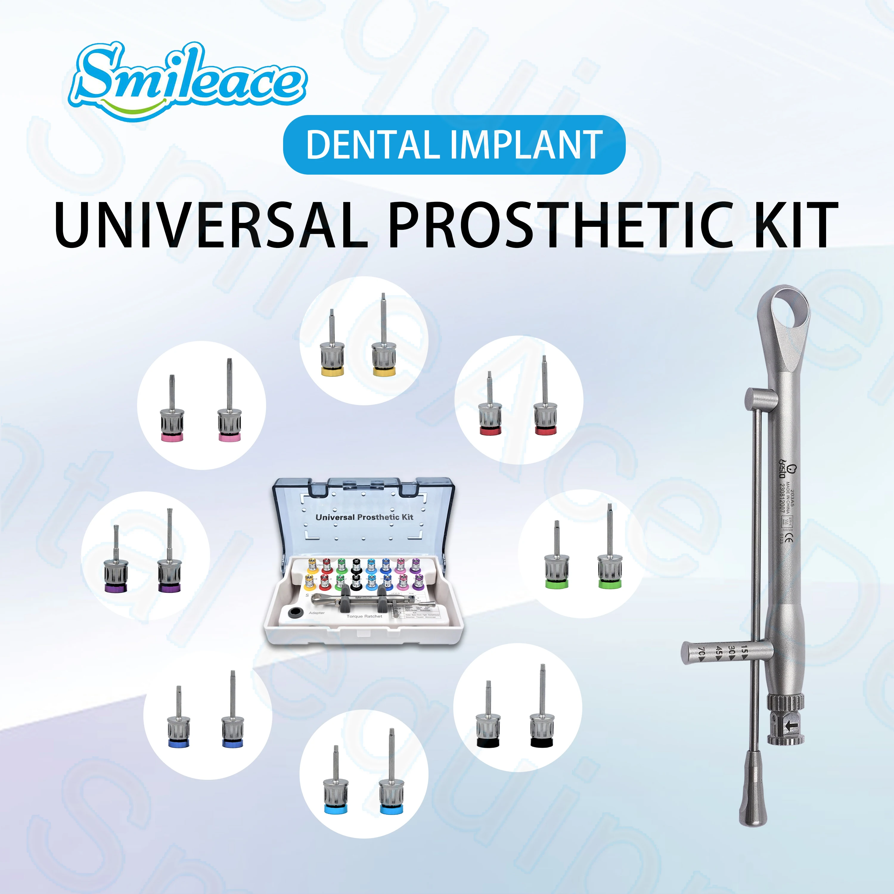 

Dentistry Equipment Screwdriver Tools Dental Implant Torque Wrench Ratchet 5-60NCM with Drivers & Wrench Kits