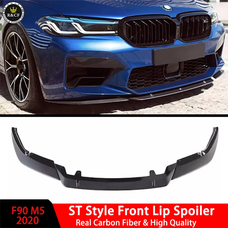 F90 M5 Lci Front bumper Lip ST style Carbon Fiber Front Spoiler For BMW F90 M5 2020