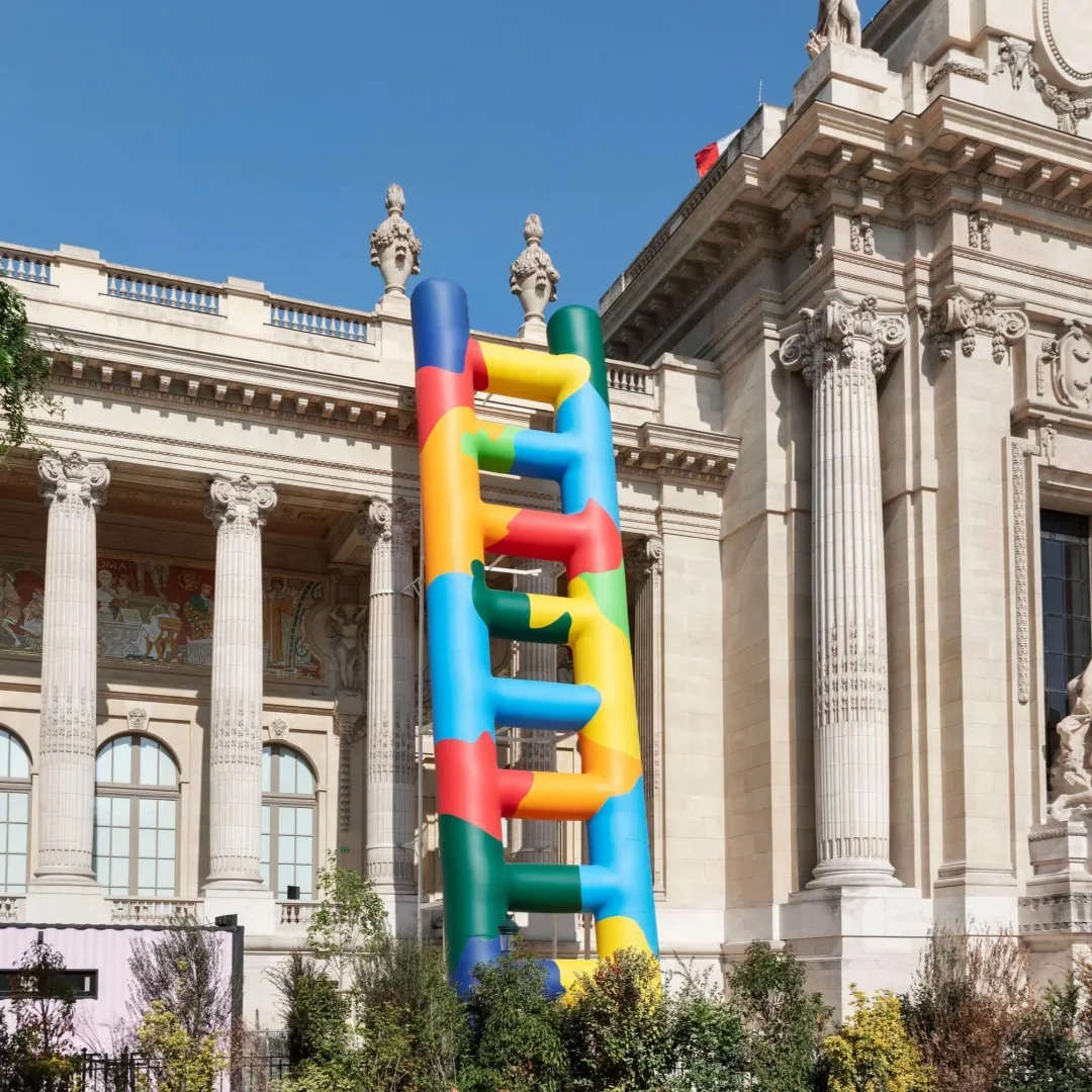 Giant Inflatable Colorful Ladder Ar Blow Lifelike Staircase Artistic Building Decoration for Event/Business Advertising
