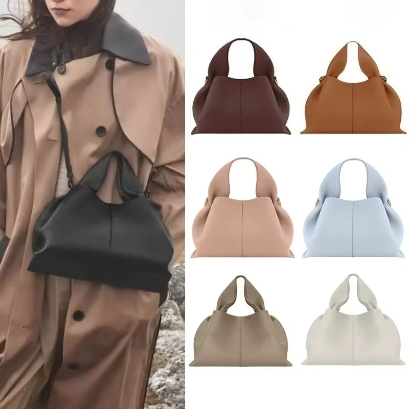 

Cloud Bag Genuine Leather Light Luxury French Dumpling Bag European and American Retro High-end Handbag, Women's Crossbody Bag