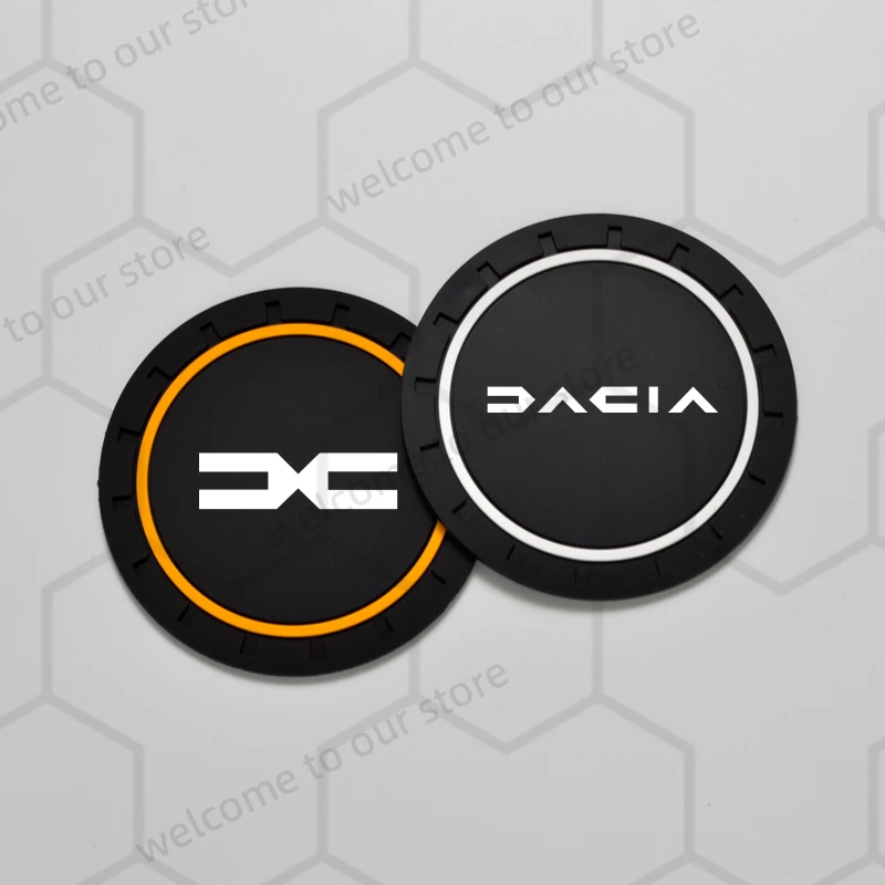 2pcs For Duster Jogger Sandero Stepway Lodgy Spring Emblem Car Coaster Water Cup Slot Non-Slip Pad Auto Interior Accessories view 3